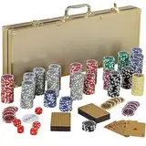 GAMES PLANET Pokerkoffer mit 500 Laser-Chips, Silver/Gold/Black Edition - Auswahl: Gold