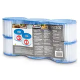 Intex 29011E Typ S1 PureSpa Easy Set Ersatzfilter für Pool, Spa, Whirlpool, Badewanne, blau und weiß, 6 Stück