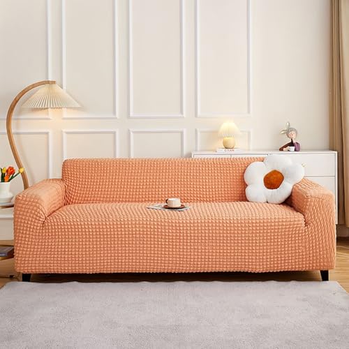 TLMQYXZE High Stretch Sofabezug Moderne Sofaüberwurf 3 4 1 2 Sitzer, Universal Strukturierter Elastische Sofahusse Für Wohnzimmer Protector Für Hunde Haustiere(#13,145CM-185CM)