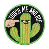 Finally Home Klett Patch - Touch me and die | Patches Klett lustig, Kaktus Velcro Patch, Meme Spruch Aufnäher, Witzige Abzeichen, Sprüche Badge