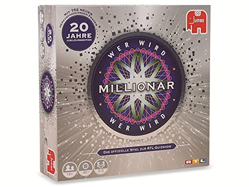 Jumbo Spiele - Wer wird Millionär - die Jubiläumsauflage der berühmten TV-Show als Brettspiel - Gesellschaftsspiel für 2-5 Spieler ab 12 Jahren, Jubiläums Edition