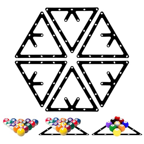 Yuanchu Billard Triangle Set, 6 Stück Magic Billiard Rack Schwarz Billard-Rack Dreieck Billardträger Positionierung Billardkugelständer für 8-Ball 9-Ball und 10-Ball Billard Zubehör für Zuhause und Pr