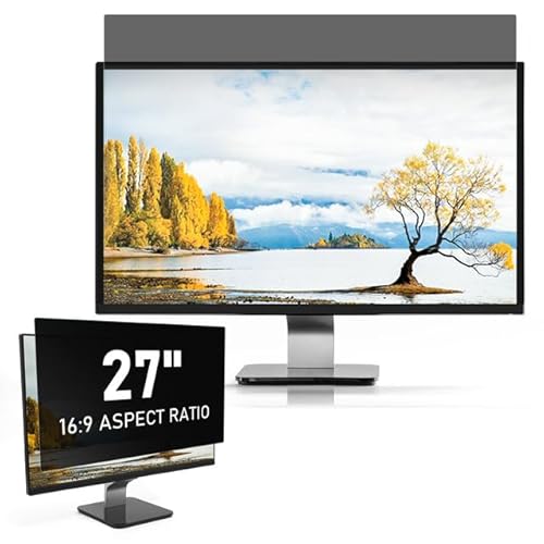 LAMA 27 Zoll Blickschutzfolie für Computer Monitor, Sichtschutzfolie Abnehmbarer Blickschutzfilter, Sichtschutzfilter Displayschutz Bildschirmfilter mit Anti Blaulicht Blendschutz (27'', 16:9)