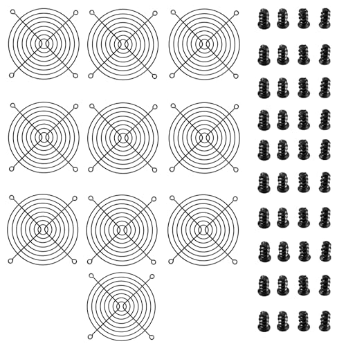 Nivithi Lüftergitter 120mm Schutzschutz Schwarz mit Schrauben, Lüfterabdeckung für Lüftergitter 10 Stück