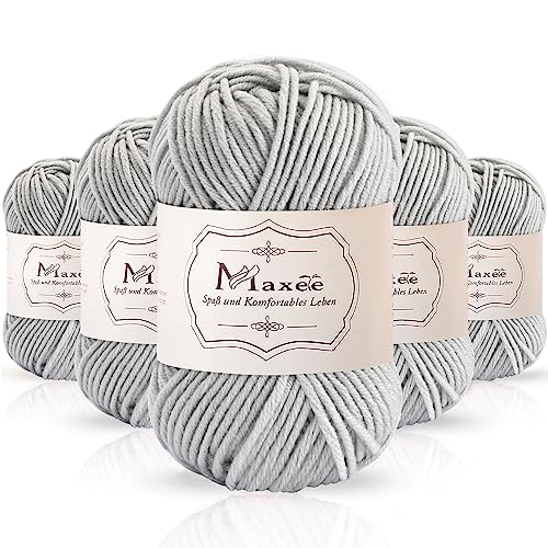 Maxee 250g(50gx5) Handstrickgarn Multicolor, Acryl Garn zum Stricken, Weicher Wolle zum Häkeln und Kunsthandwerk, Hand Knitting Garn zum Häkeln, Schals für Strickanfänger, Erfahrene Stricker