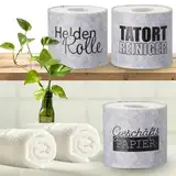 Bada Bing Filz Toilettenpapier Banderole mit lustigen Sprüchen in HELLGRAU - Klorollenverstecker als originelles Geschenk - Hülle als Aufbewahrung für Klopapier - Klorollenhalter Deko Badezimmer