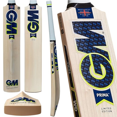 Gunn & Moore GM, Prima, Cricketschläger, DXM, Toetek, Now Technologies, Prime English Willow, blau, Full Size-Player Height 175cm Plus