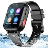 Fitonme GPS Kinder Smartwatch,4G GPS Tracker Uhr Telefon WLAN Wasserdichter Echtzeit-Position Videoanrufnachricht Schrittzähler Geofence SOS Anti-Lost für die frühkindliche Bildung Kinder GPS Uhr