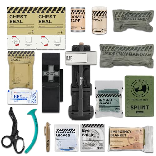 RHINO RESCUE Taktisches Traumapaket, Stop die Blutung, IFAK Nachfüllmittel mit Verbandsmaterial (17PC-B)