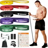 NANSIKE Fitness Resistance Band Set, 5 Different Levels Fitnessbänder mit Türanker und Handgriffen, Fitnessbänder für Kraftraining, Resistance Bands, Gummiband Sport für Männer und Frauen