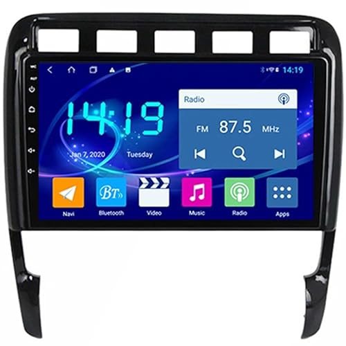 YFYANFEI 9 Zoll Android 14 Autoradio Mit GPS Navigator Für Porsche Cayenne 2002-2010 Mit Wireless Carplay & Android Auto Unterstützt WiFi/USB/Spiegel Link/Rückfahrkamera,4 Core WiFi 1G+16G