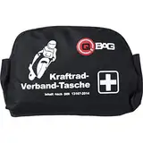 QBag Motorrad-Erste-Hilfe-Verbandstasche - Sichert Notfallhilfe, passt unter Sitzbank - nach DIN 13167-2014, Schwarz