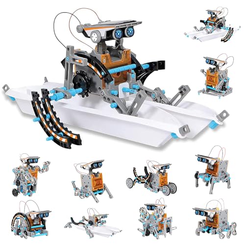 Dreamy Cubby Solarenergie Kinder Spielzeug ab 10+ Jahre, STEM Robot Science Kit 12-in-1 Education Solar Roboter Spielzeug -199 Teile DIY Bauspielzeug für Kinder Geburtstagsgechenke