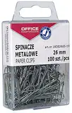 OFFICE PRODUCTS 18082665-19 Büroklammern Metallbriefklammern Silbern in der Box / 26 mm - 100 Stück/in Praktischer Aufbewahrungsbox/Paper Clips