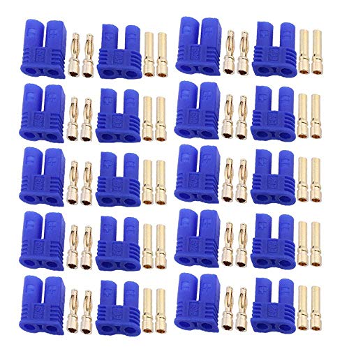 10 Paar männlich weiblich EC2 Verbinder 2,0 mm Gold Bullet Bananen stecker für RC ESC Lipo Batterie Elektro Motor