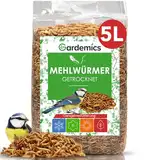 Gardemics Mehlwürmer getrocknet 5 Liter - 800g - Premium Insektenfutter für Vögel, Fische, Schildkröten, Nager, Igel, Reptilien, Vogelfutter Mehlwürmer getrocknet