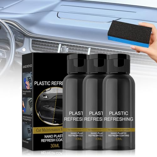 Reparaturmittel für Autokunststoffe, Revitalisierendes Beschichtungsmittel für Kunststoffe, Plastic Revitalizing Coating Agent, Kunststoff Auffrischer für Autokunststoffe (30ml 3Stück)