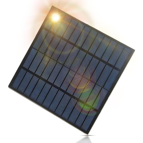 YIWENG 3 Watt Solarpanel 18,6 Prozent hocheffizientes Polysilizium-Ladegerät IPX6 wasserdichtes 250-mA-Photovoltaikmodul DIY 12-Volt-Solarpanel für Smartphone/kleiner Ventilator