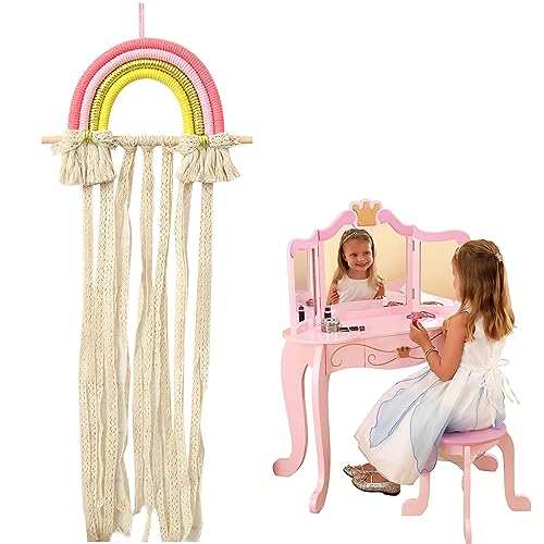 Regenbogen Haarspangenhalter,Haargummi Aufbewahrung,Haarspangen Aufbewahrung Mädchen,Haarnadel Lagerung Stirnband,Haarklammer Mädchen,Aufbewahrung Haarschmuck,Organizer für Haarschmuck,Pink