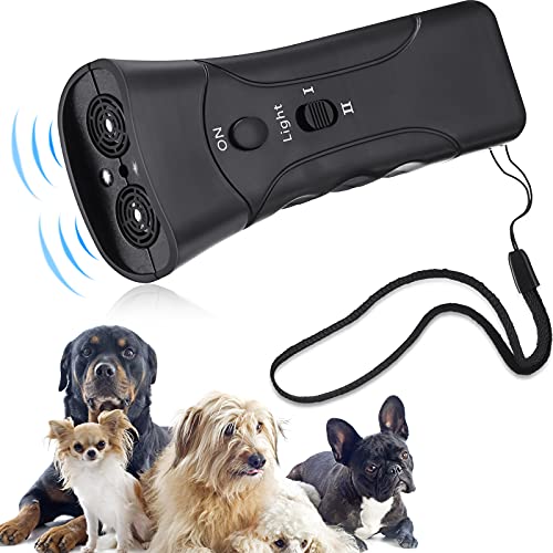 Handheld Hund Repeller Trainer Doppelkanal Hunde Repeller Ultraschall Handheld Hunde Training Werkzeug Gerät zur Vermeidung von Hundebellen für Hundetraining und Gehen