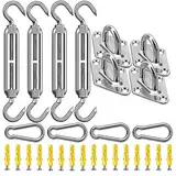 Sonnensegel Befestigung Kit M5 - Hochwertiges Edelstahl 304 - Tragfähigkeit von 64 kg - Sonnensegel Spanner Zubehör Montage Aufbau Set für Viereck und Dreieck Garten, Awnings Mounting Assembly Set