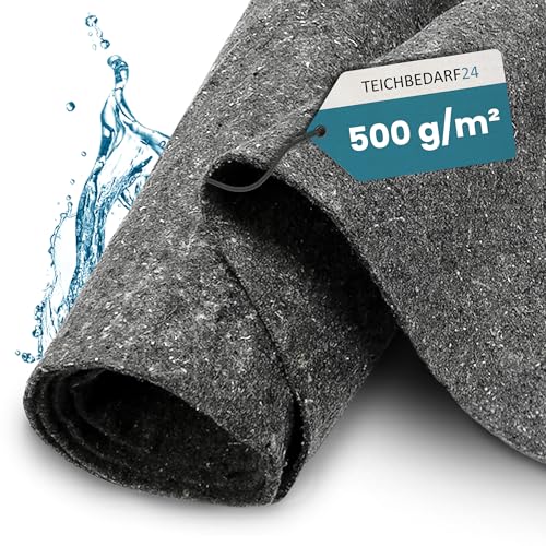 TeichVision – Teichvlies 500g / Vlies für Teich & Pool 8m x 2m / Schutzvlies als Poolunterlage/Bodenvlies Pool in grau