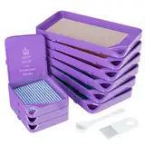 ARTDOT 10 PCS Interlocking Diamond Painting Schiffchen, Stackable Tablett als Diamond Painting Zubehör für Diamant Painting Bilder Erwachsene, Violett