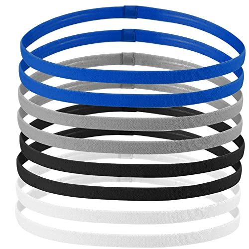 AvoDovA 8 STK Sport Stirnband Kinder, Antirutsch Elastische Stirnbänder für Junge, Dünn Sport Haarband für Jungen und Mädchen mit einem kleinen Kopfumfang von 45 bis 50 cm, Schwarz, Weiß, Blau, Grau