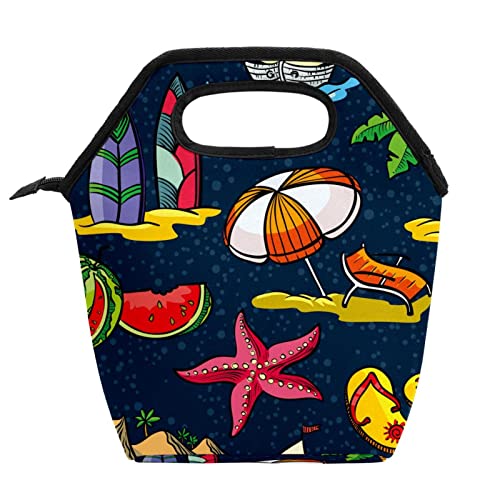 Isolierte Lunchboxen, Lunch-Taschen für Kinder, Sommer, Strand, Mahlzeiten, Paket-Container für Damen und Herren, Picknick-Tasche mit Reißverschluss