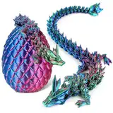 3D Gedrucktes Drachenei, 3D Printed Dragon, 3D Printed Drachen Ei, 3D Gedrucktes Drachenei, Kristalleier für Kinder und Erwachsen (Dreifarbiger Farbverlauf)