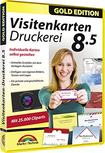 Visitenkarten Druckerei 8.5 - professionelle Visitenkarten gestalten und drucken für Windows 11/ 10 / 8.1 / 8 / 7