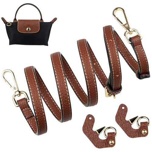 Schultergurt Strap für Longchamp Le Pliage Original Mini Bag, Schulterriemen Gurt Taschengurte Schultertaschen Crossbody Riemen für Long Champ Lange Henkel Taschen (Breite:12mm,Farbe:Braun)