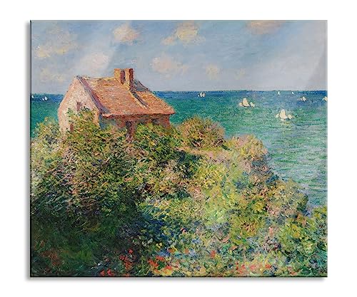 Claude Monet - Fischer-Häuschen in Varengeville Herdabdeckplatte & Spritzschutz aus Echtglas | Für Herd-Kochfelder | 60x52 cm