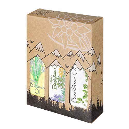 Allgäuer Genuss-Box - Feinkost Geschenk-Set - 3 x 100ml feinstes Öl - Allgäuer Delikatessen mit Geschenkverpackung als Geschenk-Set