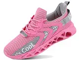 QDCFY Extra Weit Tennisschuhe Damen Breit Hallenturnschuh Atmungsaktiv Training Schuhe für Tennis Badminton Walking Fitnes Rosa 39EU