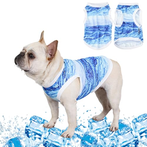 Kühlweste für Hunde, Atmungsaktiv Hundekühlweste, Kühlwesten Hunde T-Shirts Hunde Kühlweste, Hunde Kühlende Hundejacke Leichte, Sommer Cool und Bequem Hundemantel für kleine bis mittelgroße Hunde