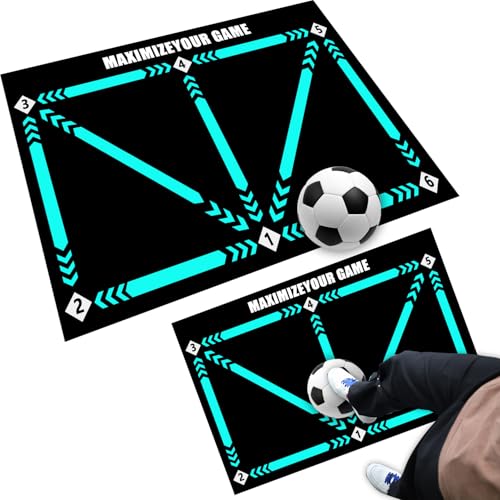 Tyafzzn Fussball Matte Ballkontrolle, 60 X 90cm Fussballmatte Training, Fußball Schritt Trainingsmatte, Rutschfeste Stoßdämpfende Trainingsmatte, Fußballmatte Geschenke für Fussballliebhaber