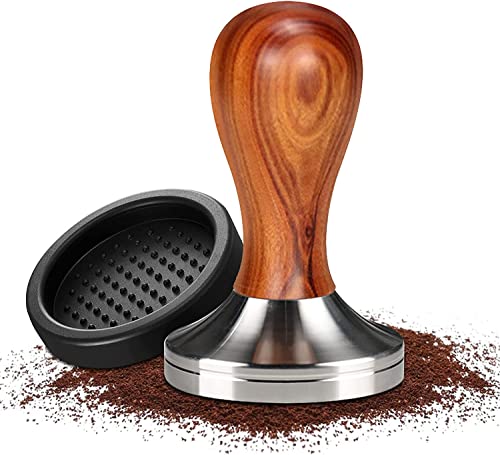 JOYBOY Kaffee Tamper,Espresso Tamper,Kaffeestampfer aus Edelstahl,inkl Tampermatte,für perfekten Espresso Barista-Werkzeug,Design Kaffee Tamper Set,Tamper 58mm,für Cafes und Kaffeeliebhaber