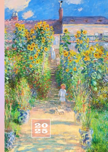 2025: Terminkalender mit Uhrzeiten 5 Uhr – 23 Uhr täglich | 1 Woche auf 2 Seiten mit Zeit | A4 Wochenplaner Zeiteinteilung | Kalenderbuch Planer | ... Jahresplaner | Claude Monet Garten