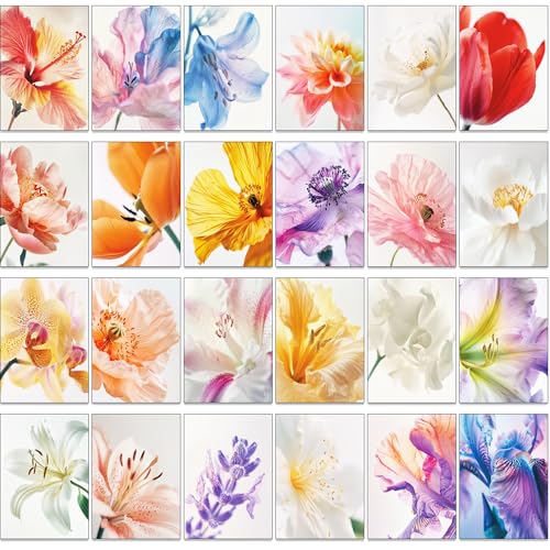the lazy panda card company 30 Makro-Nahaufnahmen von Blumen - Grußkarten mit Umschlägen - Toll für verschiedene Anlässe Grusskarte