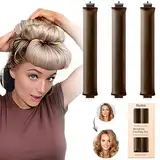 Heatless Curls Band,Neu Lockenwickler über Nacht 3 Stück Overnight Blowout Locken Ohne Hitze Diy Overnight Curls Gummi Hitzefreier Lockenwickler Locken über Nacht für Mittleres Langes Haar (Braun)