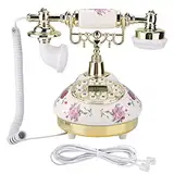 Vintage Antikes Telefon, Umweltfreundliches Keramikgehäuse Abnehmbare Halterung Retro Antikes Telefonimitat mit Freisprechfunktion für Hintergrundbeleuchtung, Blitzschutzfunktion, IP-Funktion