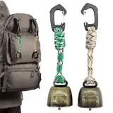 CHENNAN 2 Stück Anti Bär Glocken, Bärenglocke wandern, Metall Vintage Mini Kuhglocke Glocken Dekorationen, Vielseitig Kompakt und Tragbar Für Outdoor-Wanderungen, Rucksack-Anhänger, Tierhalsbä (A3)