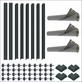 Komplett-Sets Dachabdichtung 6-20m² | Dachfolie KSK Bitumen Dachbahn | Randprofile + Rinneneinhang + Schrauben | Alu Anthrazit (Komplett-Set bis 9m²)