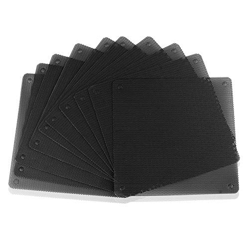 euroharry Lüfterabdeckung mit Ultra-feinem Staubfilter Computer PC Lüfter Feinstaubfilter 120mm/140mm Gehäuselüfter Mesh 10Stück (10x 120 * 120mm, Schwarz)