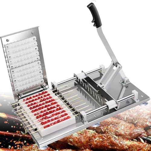Edelstahl Kebab Maker Box, Easy BBQ Spießmaschine für perfekte Fleischspieße, Ideales Outdoor Grillwerkzeug für Grillbegeisterte