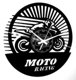 Instant Karma Clocks Vinyl Wanduhr Motorradrennen Motorrad Fahren Moto Racing, Motorradhändler, Geschenkidee Handgemacht