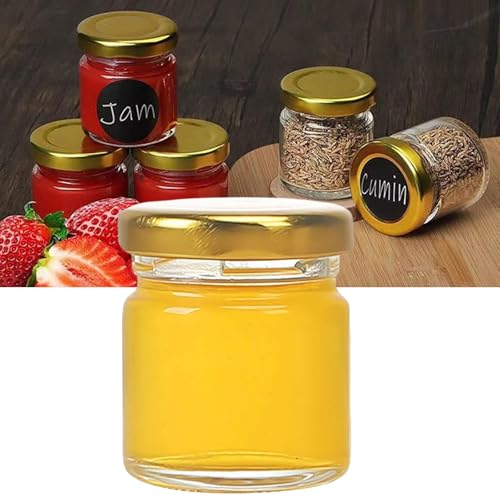 80 ml Glasdosen mit luftdichtem Deckel, klares, rundes Glas, für Zuhause, Küche, Aufbewahrung, versiegelte Glasflaschen, breite Öffnung, Aufbewahrungsbehälter, Gewürze, Süßigkeiten, Kunst und