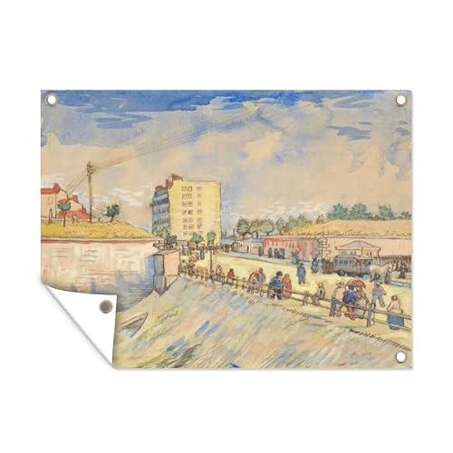 MuchoWow Outdoor-Poster Poster Wanddeko draußen Deko Garten Gartenposter 40x30 cm Tor in den Verteidigungsanlagen von Paris - Vincent van Gogh