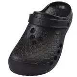 APREGGIO Gartenschuhe Herren Clogs Garten - Gartenclogs Herren Gartenschuhe Männer Leicht - Clogs für Garten, Freizeit, Arbeit und Sommer Schwarz 48 EU
